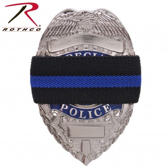 1004 Thin Blue Line Police Badge With Mourning Band Law Enforcement Rothco 1004 