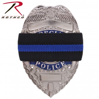 1004 Thin Blue Line Police Badge With Mourning Band Law Enforcement Rothco 1004 