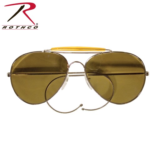 10299-BRWN Military Style Air Force Aviator Sunglasses[BROWN] 