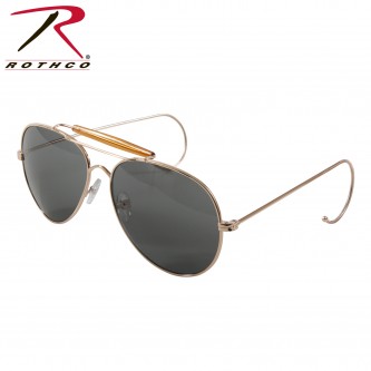 10220-Rothco Rothco GI Style Air Force Gold Pilots Sunglasses With Case
