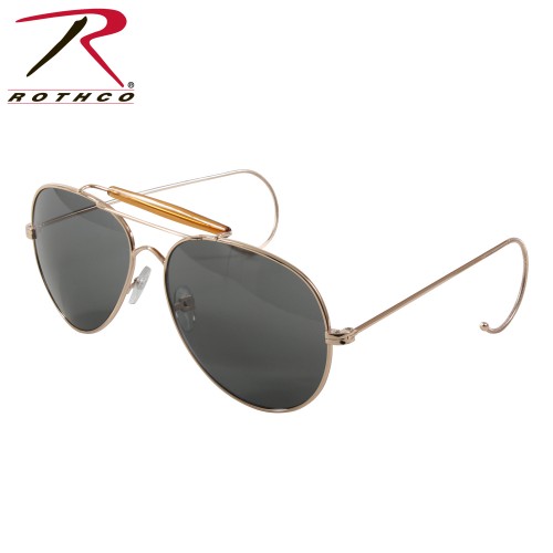 10220-Rothco Rothco GI Style Air Force Gold Pilots Sunglasses With Case