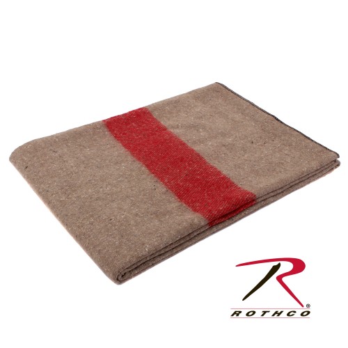 10238 Rothco Swiss Army Style Tan And Red Wool Blanket 60