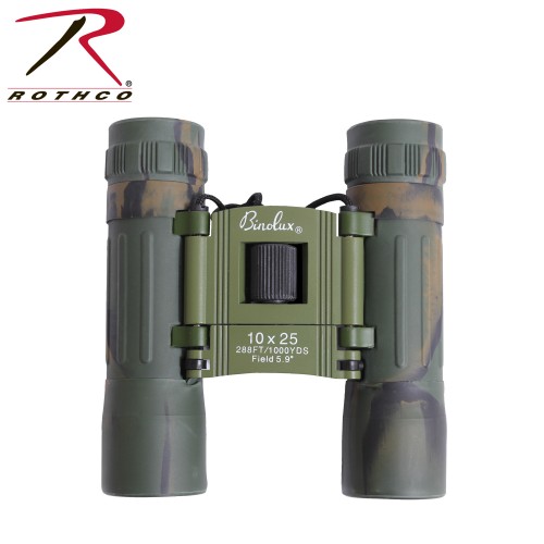 10282 Rothco Woodland Camo Compact 10 X 25mm Binoculars
