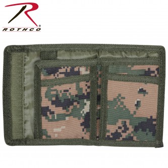 10635 Rothco Nylon Woodland Digital Camouflage Tri-Fold Commando Wallet