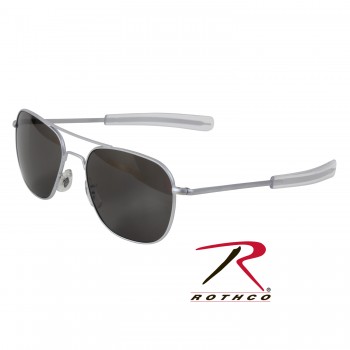 10701-Matte55 American Optics Original Pilots Aviator Sunglasses With Case[Matte Chrome,55MM] 