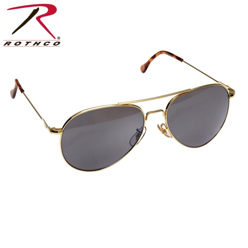  10702 American Optics 58MM Gold Frame Generals Pilots Sunglasses 10702