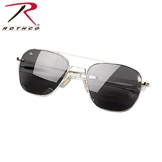 Rothco 10604blk/smoke Military 52mm Pilots Aviator Sunglasses With Case[Black/Smoke]