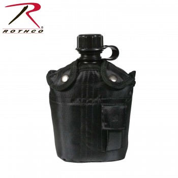 Rothco Canteen Kit with Cover & Aluminum Cup (3 Piece), Black