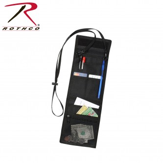 1245 Rothco Black Polyester ID Passport Holder With Neck Strap