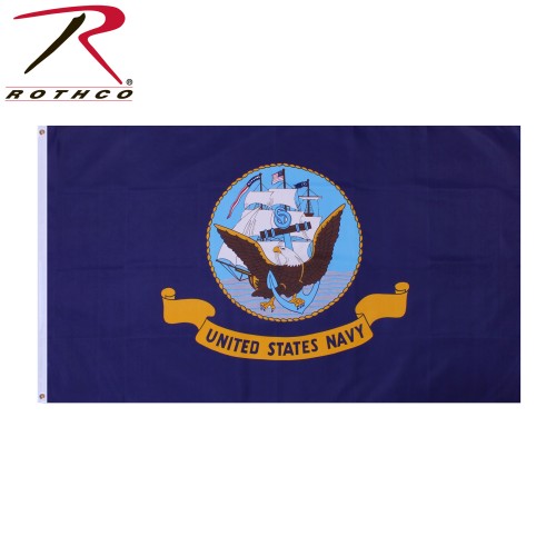 1458 Rothco 3' x 5' Polyester US Navy Flag