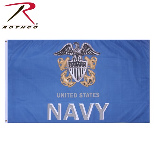 1497 Rothco 3' x 5' Polyester US Navy Anchor Flag