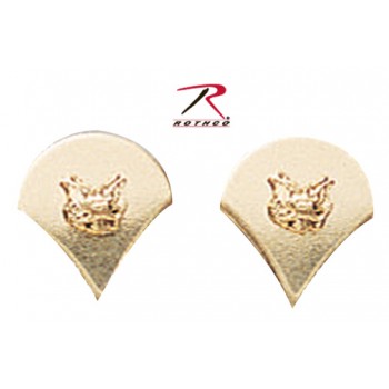 1648 Rothco Spec-4 Polished Gold Insignia - 2 per card - Made in USA 