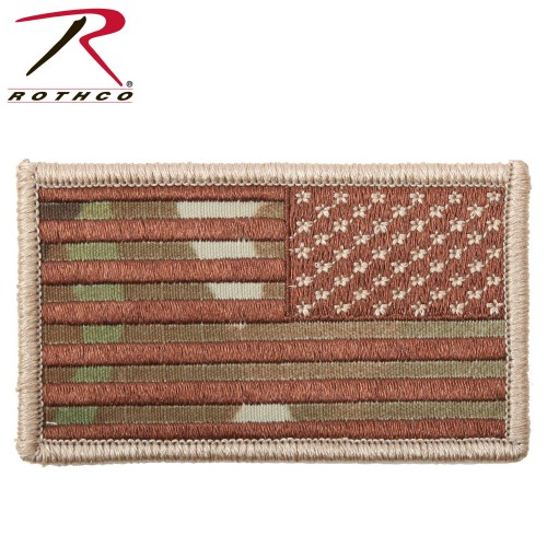 Rothco Military USA Velcro American Flag Uniform Patches [Reverse Multicam] 17772 
