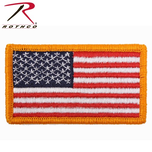 Rothco Military USA Iron On Sew On American Flag Uniform Patches [Red, White & Blue Reverse] 