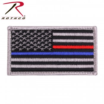 Thin Blue Line And Thin Red Line Flag Patch 1 7/8