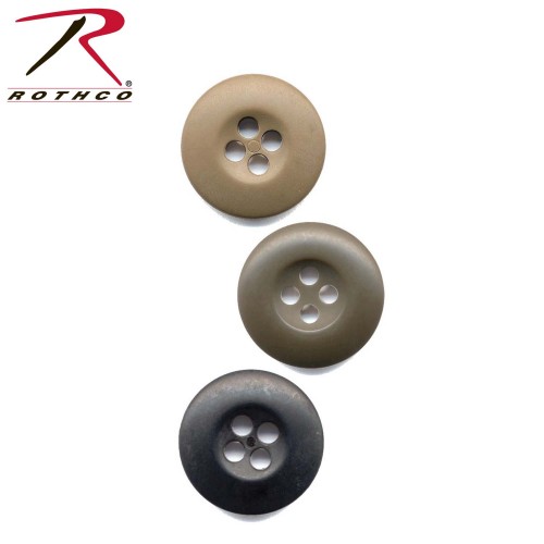 Rothco 205-OD Black, Olive Drab or Khaki Military BDU Buttons 100 Bag[Olive Drab] 