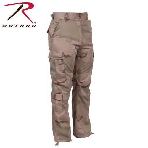 2186-XS BDU Pants Military Camouflage Paratrooper Tactical Fatigue Camo Pants Rothco[Tri-Color Deser