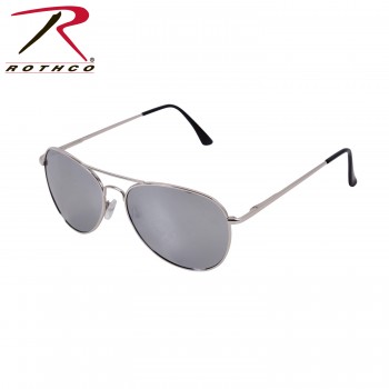22109-chromesmoke Rothco 58mm Aviator Polarized Military Style Sunglasses With Case[Chrome Frame/Smo