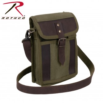 2349 Rothco Canvas Travel Portfolio Bag With Leather Accents 