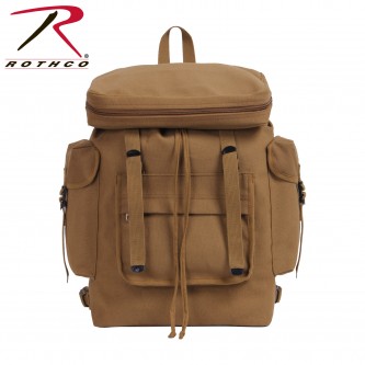 2383 European Style Heavyweight Canvas Rucksack Backpack Bag[Coyote Brown] 