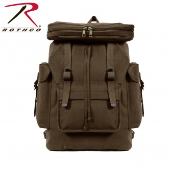Rothco 2384 New Earth Brown European Style HW Canvas Rucksack Backpack Bag