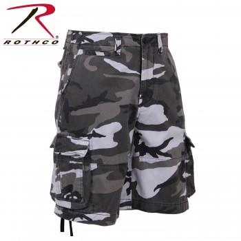 2525-L Rothco Vintage Camo Infantry Utility Military Cargo Shorts[L,City Camo] 