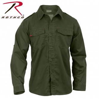 2568 Rothco Olive Drab Size 2X-Large Ultra Force Vintage BDU Fatigue Long Sleeve Shirt