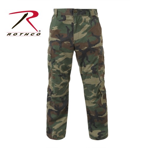 2587-2x Rothco Military Camouflage Paratrooper Tactical BDU Fatigue Camo Pants[Woodland Camo,2X-Larg