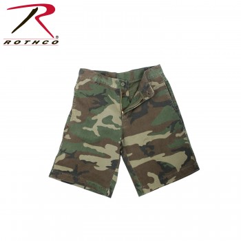 2630-44 Rothco Flat Front 5 Pocket Vintage Military Cargo Shorts[44,Woodland Camo] 