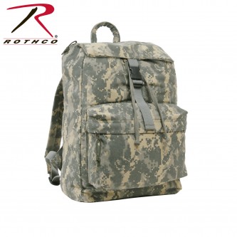 2670 Rothco Heavyweight Cotton Canvas Day Pack Water Resistant Backpack[ACU Digital Camo] 