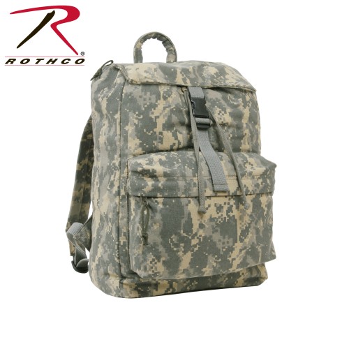 2670 Rothco Heavyweight Cotton Canvas Day Pack Water Resistant Backpack[ACU Digital Camo] 