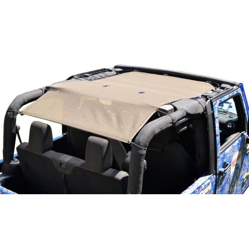 Tan Solar Screen Teddy Top for Jeep Wrangler JK 2007-2018 2 Door Steinjager