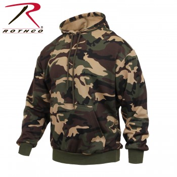 2872-2X Woodland Camo Performance Pullover Hooded Sweatshirt Mens Fleece Lined Hoodie[2X-Large] 