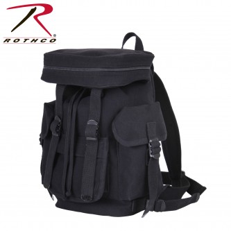 29305 Black Canvas European Compact Rucksack Backpack Rothco 29305 
