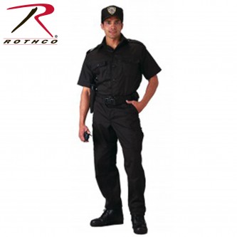 30207-3X Black Short Sleeve Tactical Military Law Enforcement Uniform BDU Shirt[3XL]
