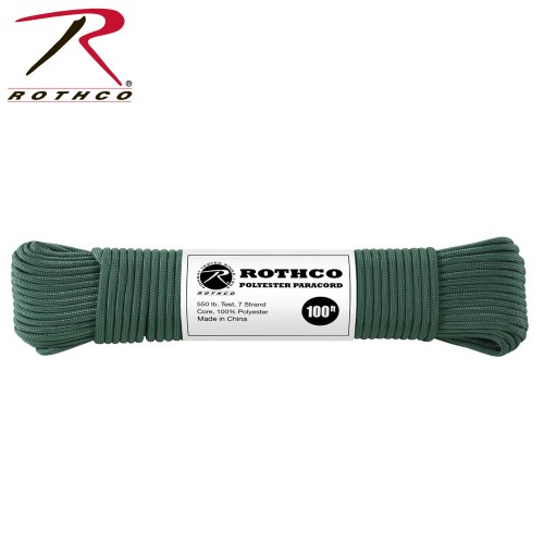 HUNTER 30807 - 550LB 7 Strand 100% Polyester Type III Import Paracord Rope 100'