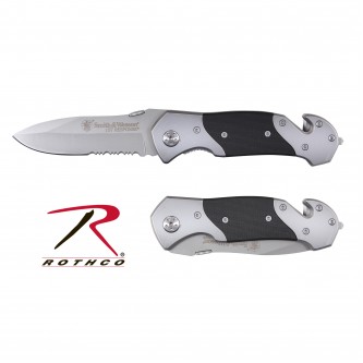 3349 S&W First Response Folding Knife Includes Seat Belt Cutter & Glass Breaker