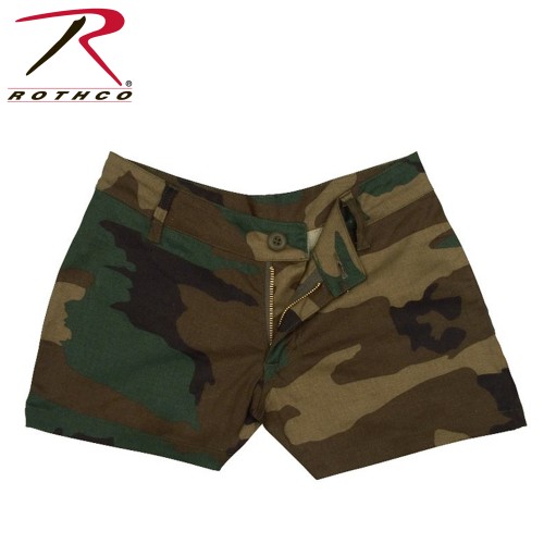 3376-L Rothco 3376 Women's Cotton Mini Shorts Woodland Camouflage[Large] 