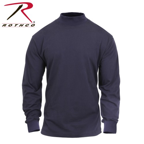 3400-XL Mock Turtleneck 100% Cotton Public Safety Long Sleeve Shirt Black Or NavyRothco[X-Large,Midn