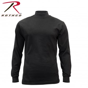 3406-M Mock Turtleneck 100% Cotton Public Safety Long Sleeve Shirt Black Or NavyRothco[Medium,Black]