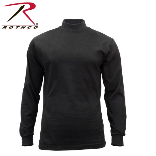 3406-L Mock Turtleneck 100% Cotton Public Safety Long Sleeve Shirt Black Or NavyRothco[Large,Black] 
