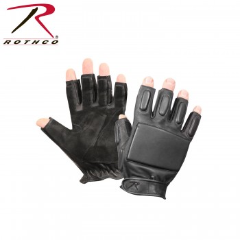 3454 Rothco Black Size Large Fingerless Tactical Rappelling Gloves