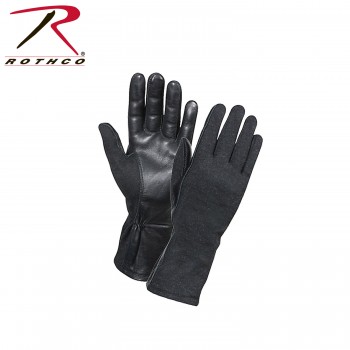 3457 Rothco Black Size 10 GI Style Flame & Heat Resistant Flight Gloves