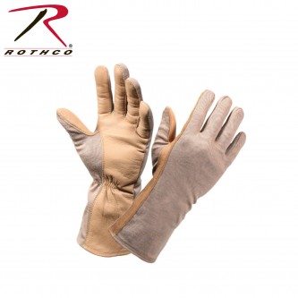 3474 Rothco GI Type Sand Size 12 Flame & Heat Resistant Military Flight Gloves