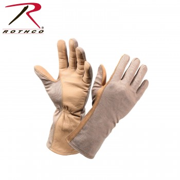 3474 Rothco GI Type Sand Size 7 Flame & Heat Resistant Military Flight Gloves