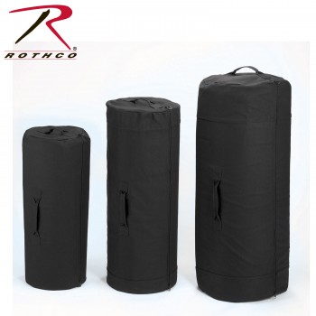 Rothco 3488-30x50 Black Side Zipper Canvas Military Duffle Bag[30
