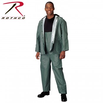 3617-3X Rothco Olive Drab Medium Gauge 2 Piece PVC Rainsuit [3X-Large] 