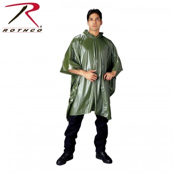 3682-Clear Vinyl Waterproof Hooded Poncho Assorted 3682 Rothco [Clear] 