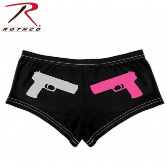 3704-xl Rothco Women's Casual Army Lounging Shorts Military Booty Shorts[Black Pink Guns,XL] 