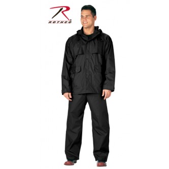 Rothco Microlite Durabel 2 Piece PVC Lightweight Rainsuit [Black,Medium] 3765-M 